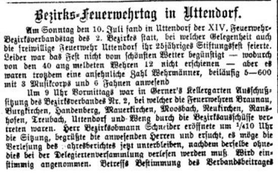 Uttendorf Neue Warte am Inn Jg 18 Nr 29 vom 18.07.1898 S 6 Auszug 1